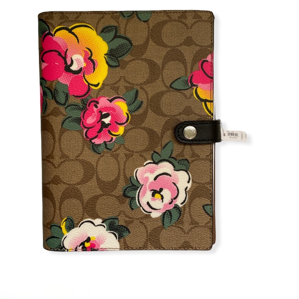 Coach Notebook in Signature Canvas with Roses